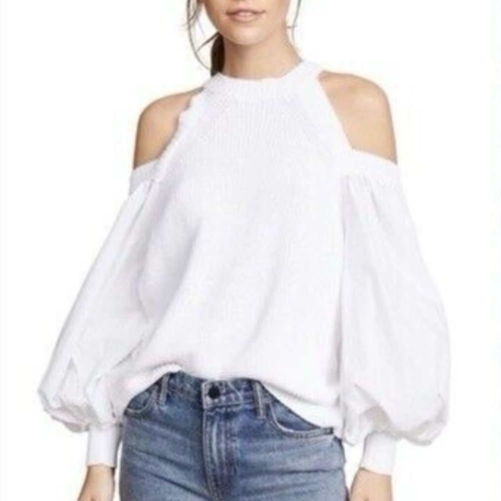 EUC Free People Cold Shoulder Sweater Top - Picture 2 of 3